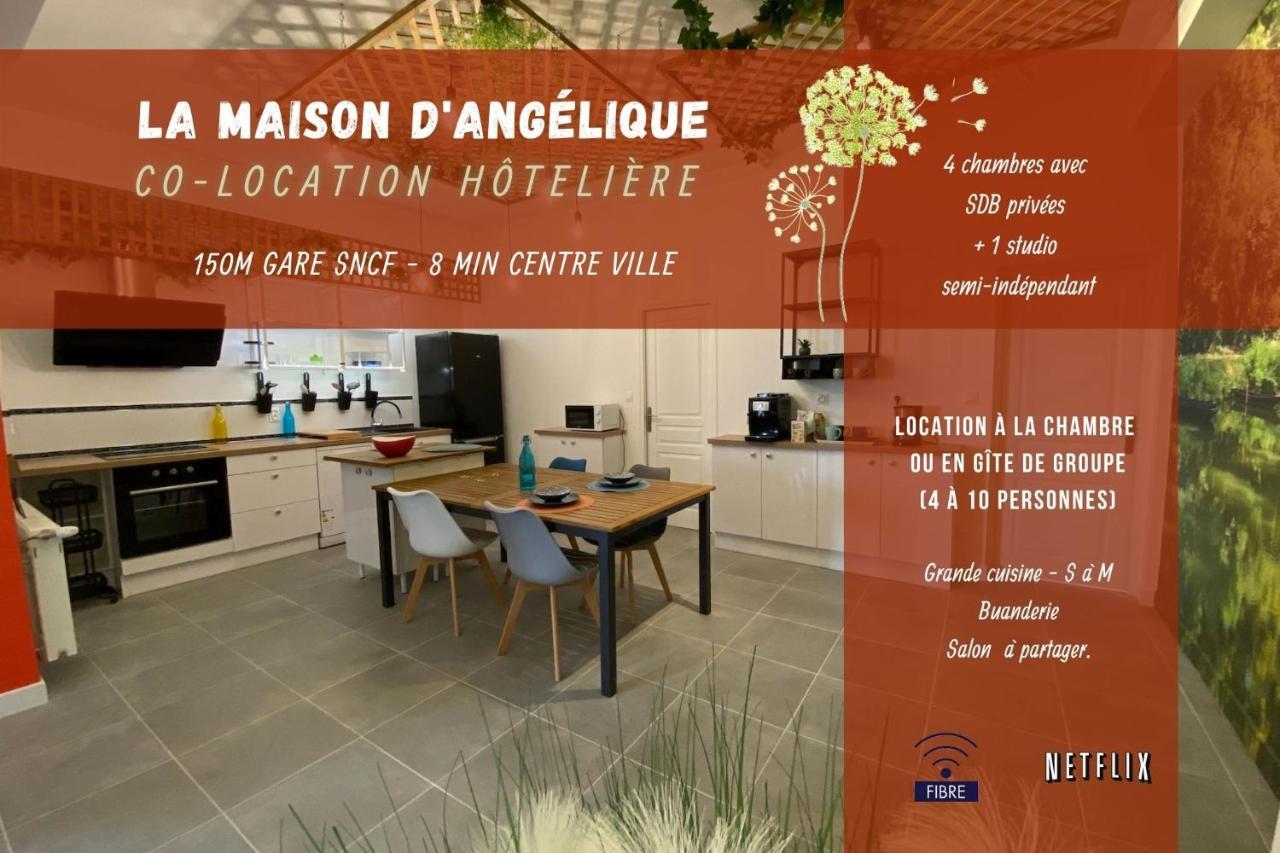 La Maison D'Angelique - Colocation Hoteliere A 150M Gare Tgv- Grande Cuisine Equipee & Salon - Fibre - Netflix Niort Exterior foto